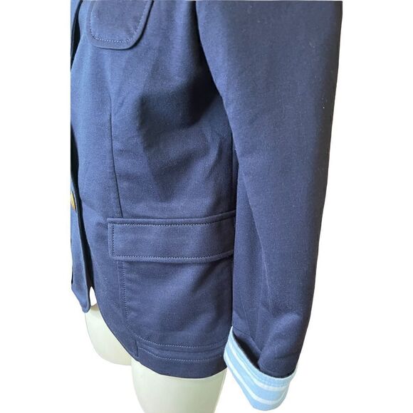 Burberry Blue Label Navy Cotton Knit Blazer Size 36 - Picture 3 of 8